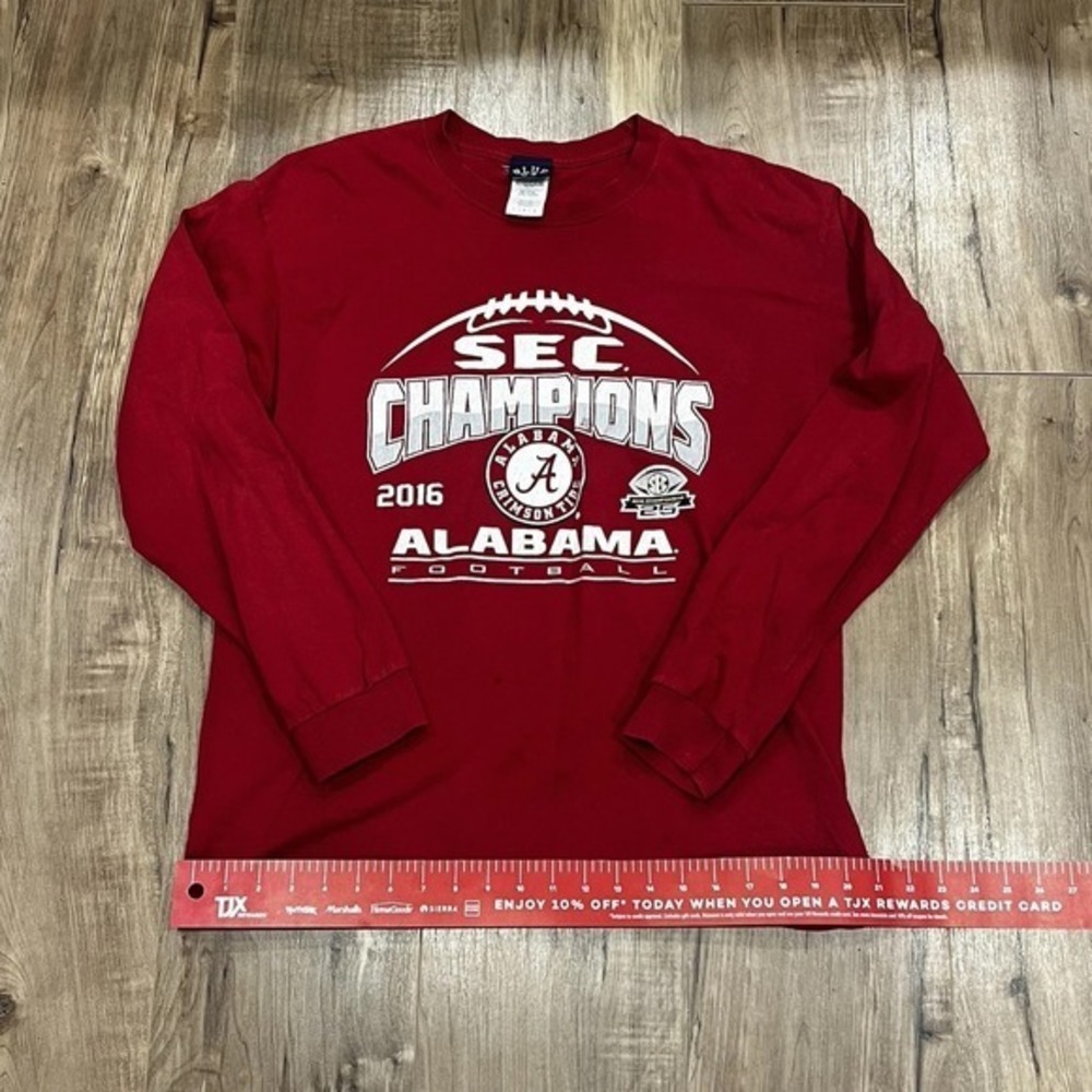 2016 Alabama‎ Crimson Tide SEC Champions Shirt Long Sleeve Red Men's Large